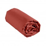 Drap housse en coton 90 x 190 cm Line terracotta