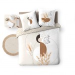Housse couette + 2 taies 220 x 240 cm  graphique vgtal