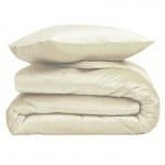 Housse de couette + 2 taies 220 x 240 cm velours Veline beige