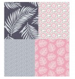 Rouleau de nappe toile ciree Ortiz rose 20m