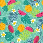 Nappe Toile cire au mtre Tropix vert