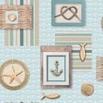 Nappe Toile cire au mtre Ancre
