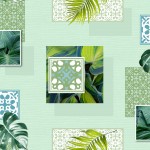 Nappe toile ciree au mtre Escapade menthe
