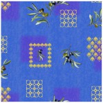 Nappe Toile cire au mtre Olives bleu