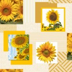 Nappe Toile cire au mtre Tournesol