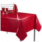 Nappe Toile Cire 140 x 240 cm Glossy Rouge