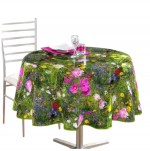 Nappe Toile Cire Ronde 160 cm Imprim Fleurs