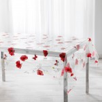 Nappe rectangle en PVC transparente Coquelicot