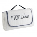 Plaid polaire pour pique nique 125 x 150 cm Chic blanc