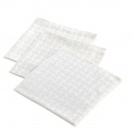 Lot de 3 Serviettes de Table Jacquard Damass 40 x 40 cm Maillon Beige