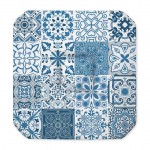 Coussin galette de chaise 36 x 36 cm Persane Bleu