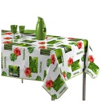Nappe rectangle PVC 140 x 240 cm Salvador blanc