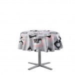 Nappe ronde 180 cm Cotina flocons gris