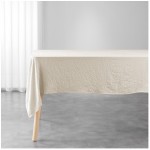 Nappe rectangle microfibre lavee 140 x 240 cm Suzy creme