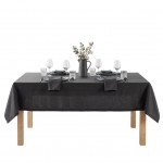Nappe rectangle en coton 140 x 240 Charline anthracite
