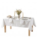 Nappe rectangle en coton 140 x 240 Charline blanc