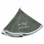 Essuie main torchon 60 cm Le chef en cuisine kaki