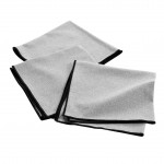 3 Serviettes de table coton recycle 40 x 40 cm Mistralines gris chine