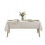 Nappe tisse a carreaux 140 x 240 cm Axelle beige