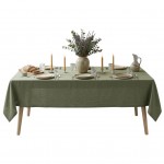 Nappe rectangle en coton 140 x 240 Charline kaki