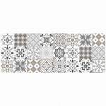 Tapis de cuisine d�coratif motif carreaux 45 x 120 cm gris