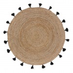 Tapis rond jute 120 cm Shira noir