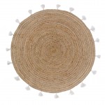 Tapis rond jute 120 cm Shira blanc