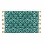 Tapis pompons 50 x 80 cm Art-chic or et bleu
