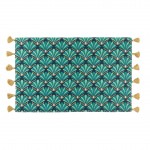 Tapis pompons 50 x 80 cm Art-chic or et bleu