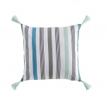 Coussin 40 x 40 cm Tramontane raye blanc