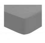 Drap housse coton uni 90 x 190 cm Couleur moderne gris