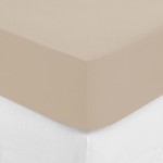 Drap housse coton uni 140 x 190 cm Couleur moderne lin