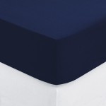 Drap housse coton uni 140 x 190 cm Couleur moderne encre