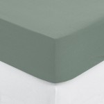 Drap housse coton uni 160 x 200 cm Couleur moderne celadon