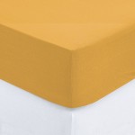 Drap housse coton uni 140 x 190 cm Couleur moderne ocre