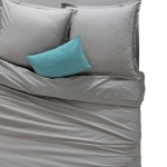 Housse de couette 140 x 200 cm uni couleur moderne gris