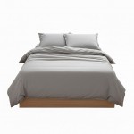 Housse de couette 220 x 240 cm Contemporain uni gris