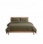 Housse de couette 140 x 200 cm Contemporain uni kaki