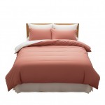 Housse de couette 220 x 240 cm Contemporain uni blush