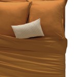 Housse de couette 140 x 200 cm uni couleur moderne cumin
