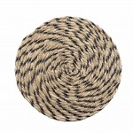 Set de table paille rond 38 cm Nala noir