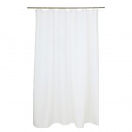 Rideau de douche jacquard uni quartz blanc avec crochets � 180 x 200 cm