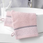 Lot de 2 gants de toilette Art-Chic Beline rose