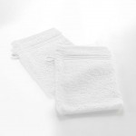 Lot de 2 gants de toilette 15 x 21 cm Tendresse blanc