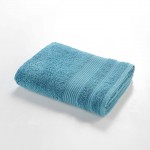 Serviette ou drap de douche 70 x 130 cm Tendresse bleu paon