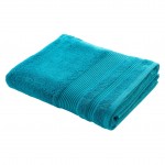 Serviette ou drap de bain en coton 90 x 150 cm Tendresse bleu paon