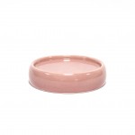 Porte savon en ceramique 3.5 x 10 cm Bulleas rose poudre