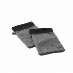 Lot de 2 gants de toilette 15 x 21 cm Majestic anthracite