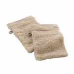 Lot de 2 gants de toilette 15 x 21 cm Elegante noisette