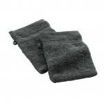 Lot de 2 gants de toilette 15 x 21 cm Elegante uni anthracite